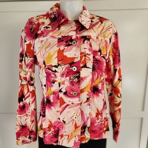 Laura Ashley Button Front Floral Jacket